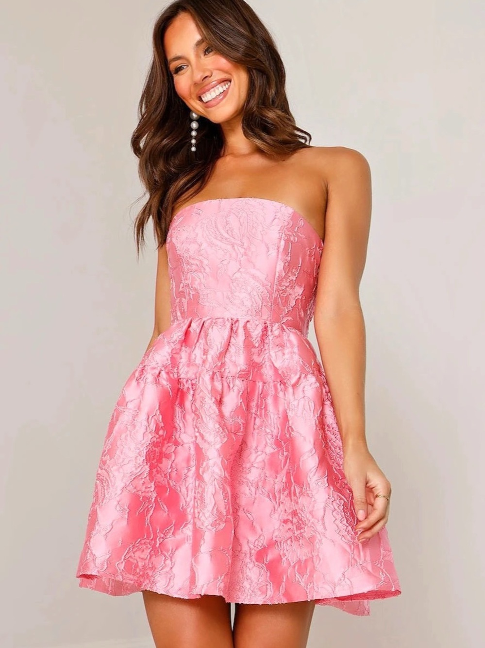 Hello Molly SILHOUETTE OF DREAMS STRAPLESS MINI DRESS PINK Women’s Small 4